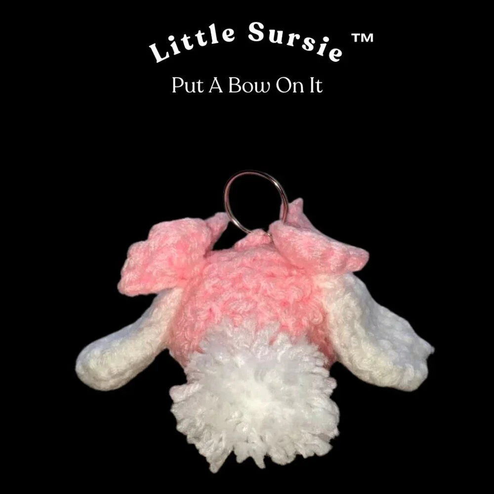 Handmade Crochet Pink Puppy With Bows Amigurumi Put A Bow On It Crocheted Plush